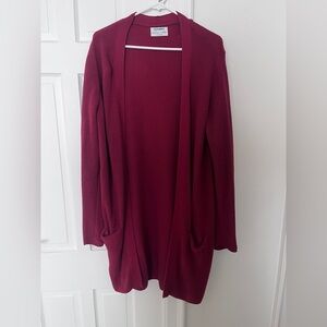 Old Navy Open-Front Long Cardigan - Wine Red